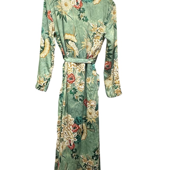 Floral Green Kimono Robe - Picture 2 of 2